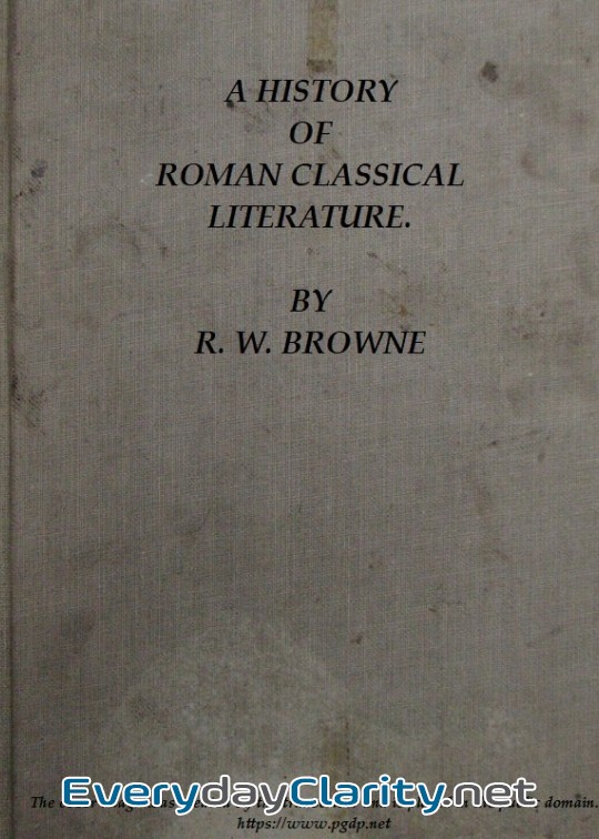Book cover: A History Of Roman Classical Literature