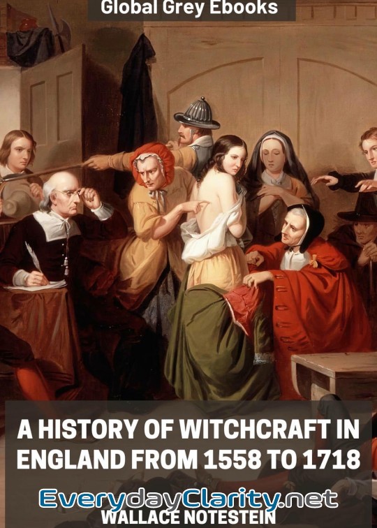 Book cover: A History Of Witchcraft In England From 1558 To 1718