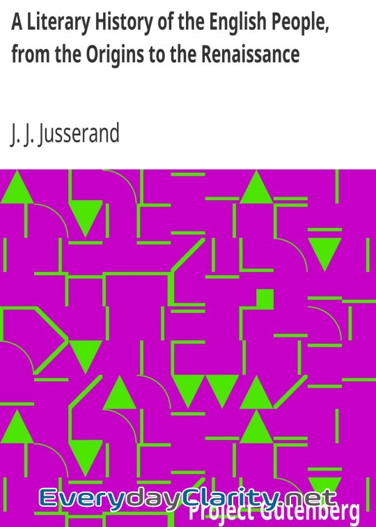 Book cover: A Literary History Of The English People, From The Origins To The Renaissance