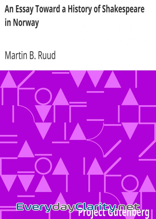Book cover: An Essay Toward A History Of Shakespeare In Norway