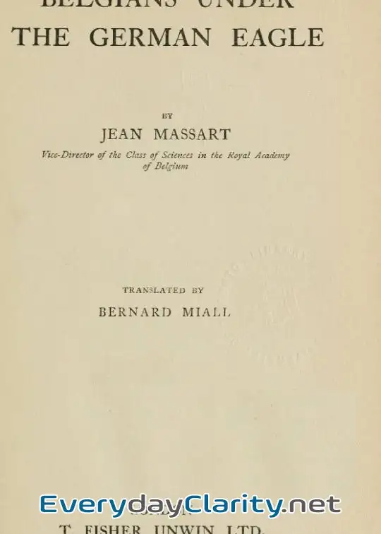 Book cover: Belgians Under The German Eagle