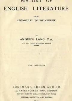 History Of English Literature From .beowulf. To Swinburne