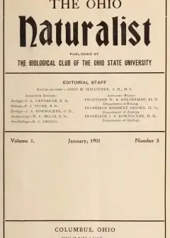 The Ohio Naturalist, Vol. 1, No. 3, January, 1901