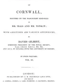 The Parochial History Of Cornwall, Volume 3 (Of 4)