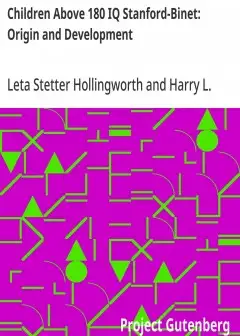 Children Above 180 Iq Stanford-Binet. Origin And Development