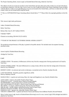 Aurora Leigh . Audio Performance