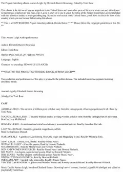 Aurora Leigh . Audio Performance