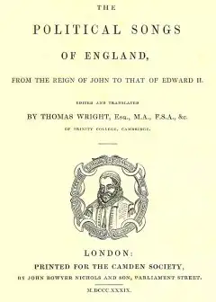 The Political Songs Of England. From The Reign Of John To That Of Edward Ii