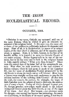 The Irish Ecclesiastical Record, Volume 1, October, 1864
