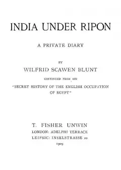 India Under Ripon. A Private Diary