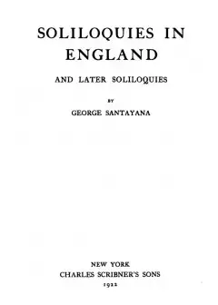 Soliloquies In England, And Later Soliloquies
