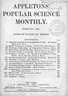 Appletons’ Popular Science Monthly, February 1899 . Volume Liv, No. 4, February 1899