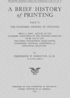 A Brief History Of Printing. Part Ii. The Economic History Of Printing
