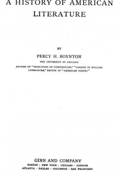 A History Of American Literature