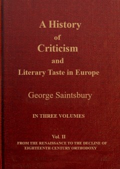 A History Of Criticism And Literary Taste In Europe From The Earliest Texts To The Present