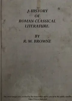 A History Of Roman Classical Literature