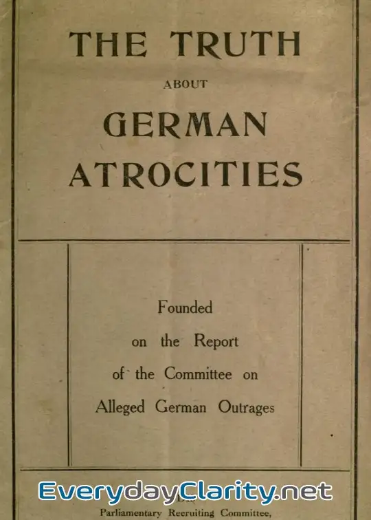 Book cover image The Truth About German Atrocities . Founded On The Report Of The Committee On Alleged Germ