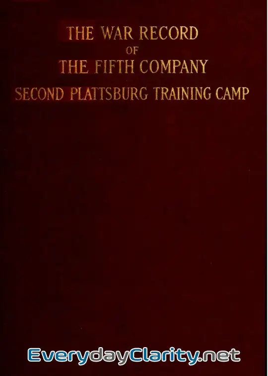 Book cover image The War Record Of The Fifth Company, New England Regiment, Second Plattsburg Training Camp