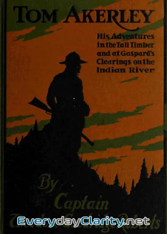 Book cover image Tom Akerley . His Adventures In The Tall Timber And At Gaspard’s Clearing On The Indian Ri