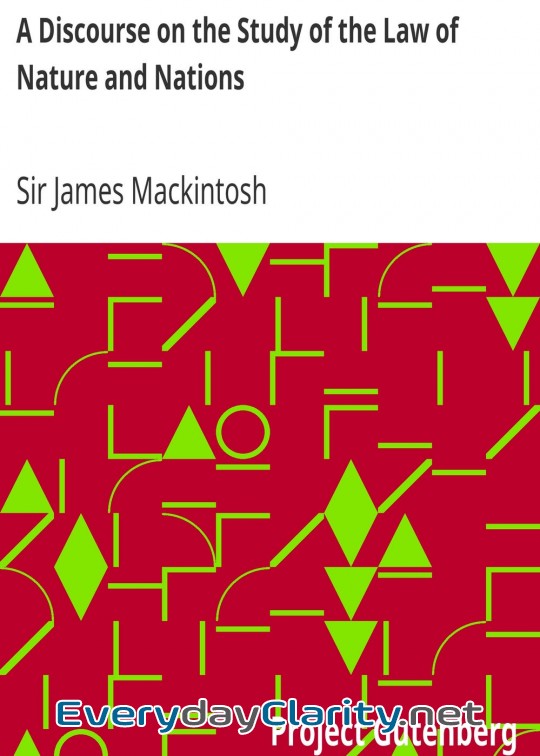 Book cover: A Discourse On The Study Of The Law Of Nature And Nations