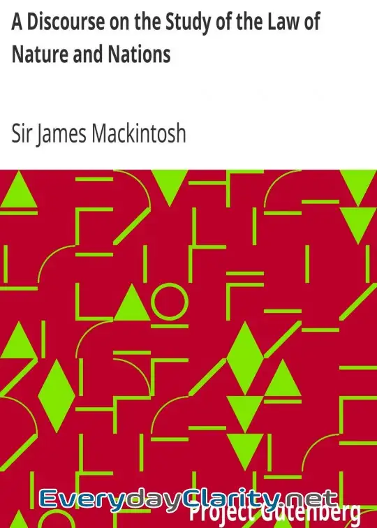 Book cover: A Discourse On The Study Of The Law Of Nature And Nations