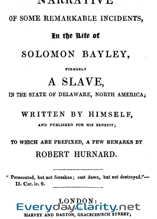 Book cover: A Narrative Of Some Remarkable Incidents, In The Life Of Solomon Bayley