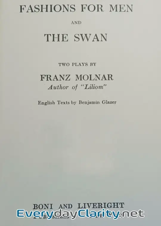 Book cover: Fashions For Men, And The Swan