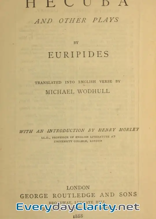 Book cover: Hecuba And Other Plays
