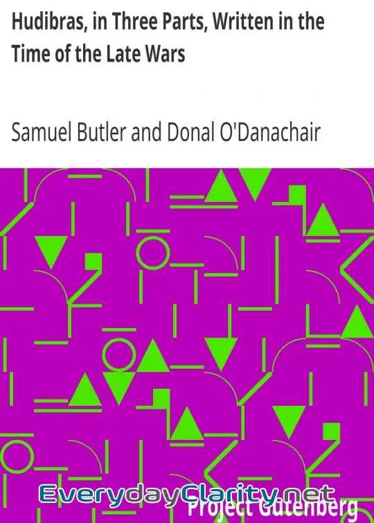 Book cover: Hudibras, In Three Parts, Written In The Time Of The Late Wars