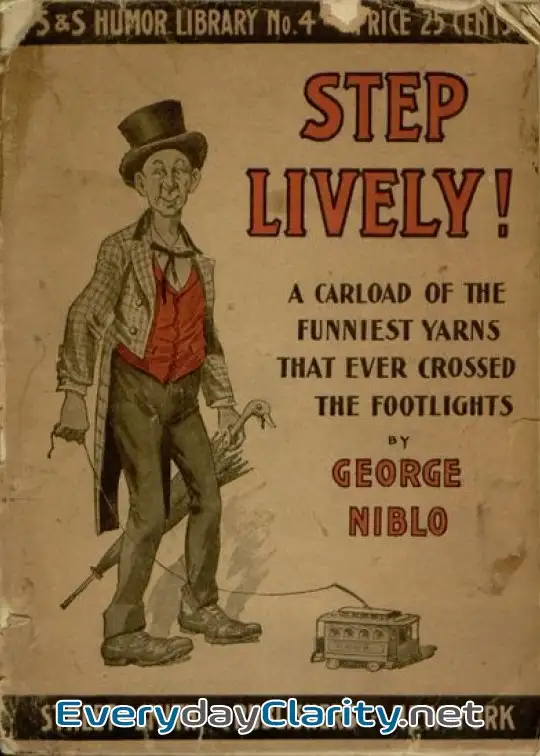 Book cover: Step Lively! A Carload Of The Funniest Yarns That Ever Crossed The Footlights