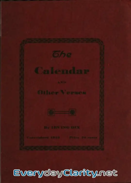 Book cover: The Calendar, And Other Verses