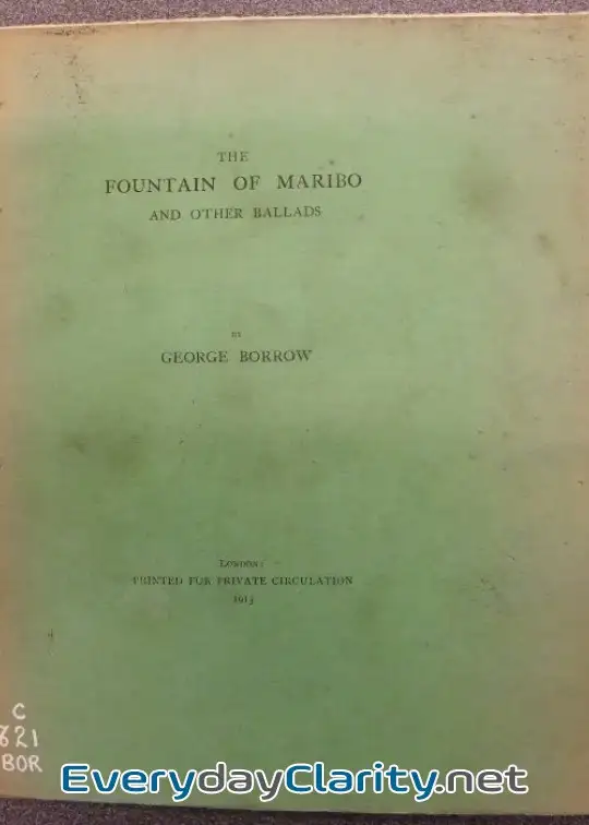 Book cover: The Fountain Of Maribo, And Other Ballads
