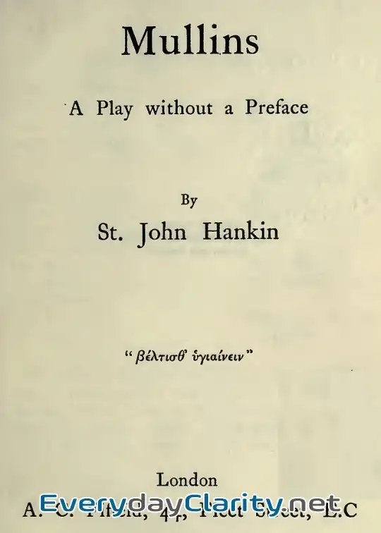 Book cover: The Last Of The De Mullins. A Play Without A Preface