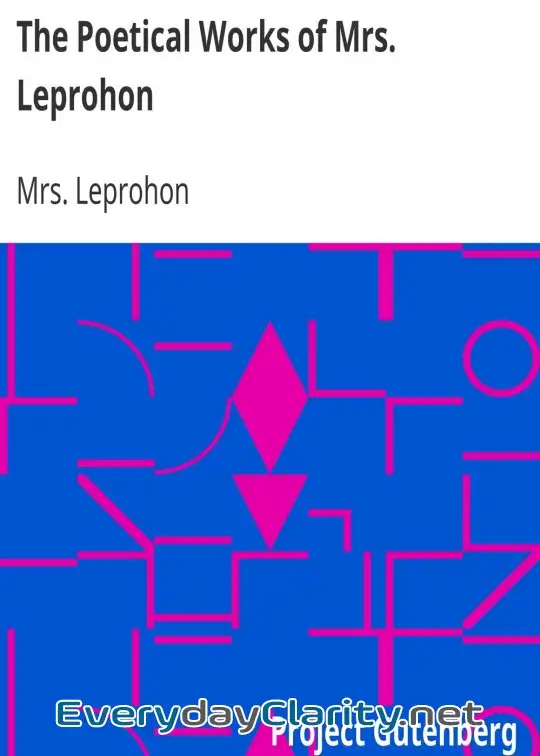 Book cover: The Poetical Works Of Mrs. Leprohon