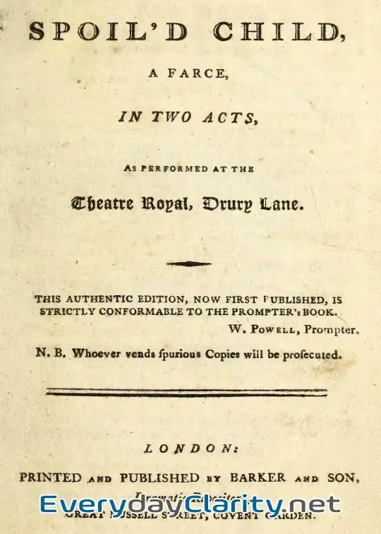 Book cover image The Spoil’D Child. A Farce, In Two Acts, As Performed At The Theatre Royal, Drury Lane