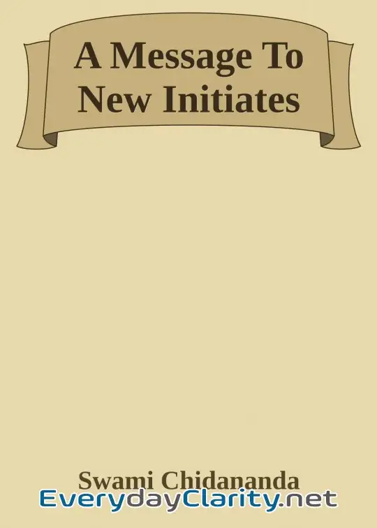 Book cover: A Message To New Initiates
