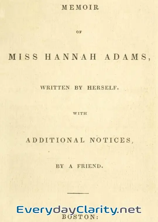 Book cover image A Memoir Of Miss Hannah Adams