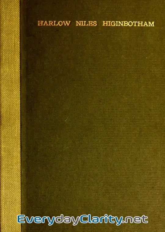 Book cover image Harlow Niles Higinbotham . A Memoir With Brief Autobiography And Extracts From Speeches An