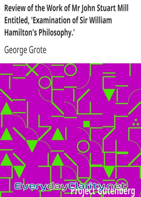 Book cover image Review Of The Work Of Mr John Stuart Mill Entitled, ‘Examination Of Sir William Hamilton’s