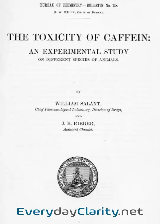 Book cover image The Toxicity Of Caffein. An Experimental Study On Different Species Of Animals