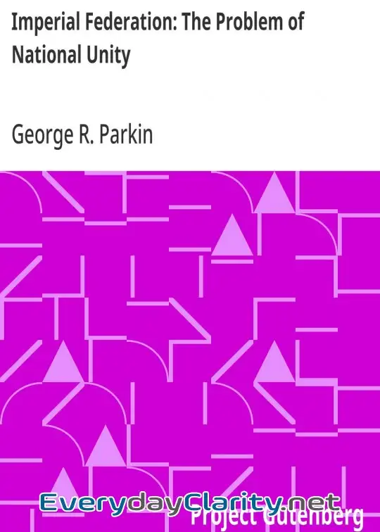 Book cover image Imperial Federation. The Problem Of National Unity