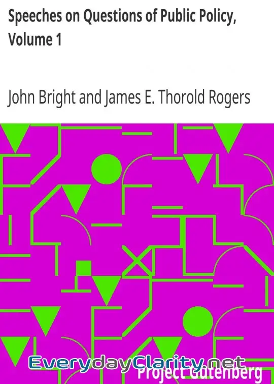 Book cover image Speeches On Questions Of Public Policy, Volume 1