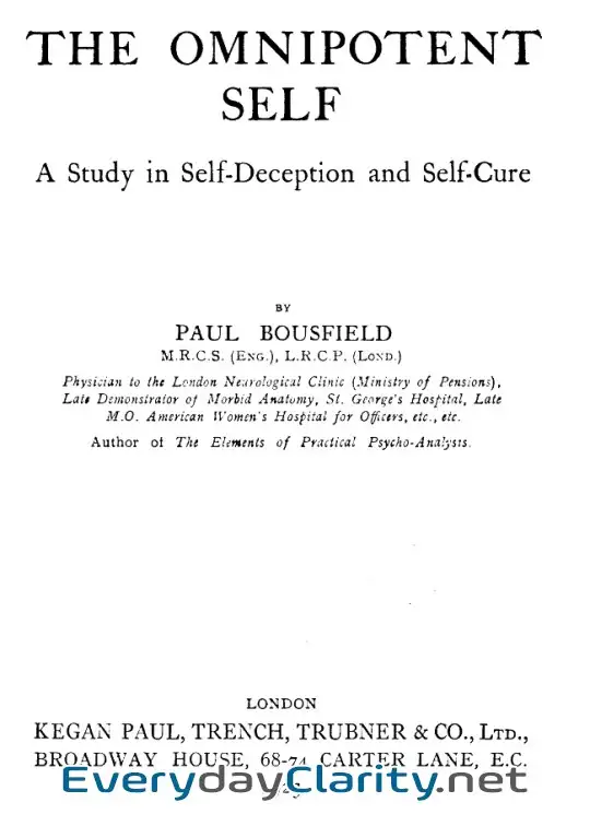 Book cover image The Omnipotent Self, A Study In Self-Deception And Self-Cure