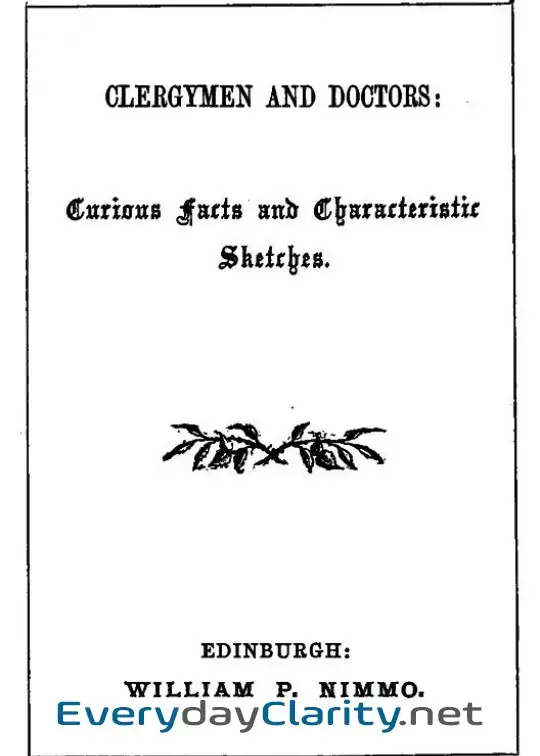 Book cover: Clergymen And Doctors. Curious Facts And Characteristic Sketches