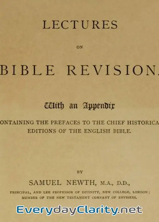 Book cover: Lectures On Bible Revision