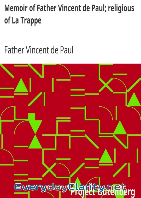 Book cover: Memoir Of Father Vincent De Paul; Religious Of La Trappe