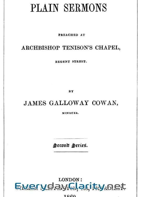 Book cover: Plain Sermons, Preached At Archbishop Tenison’s Chapel, Regent Street. Second Series
