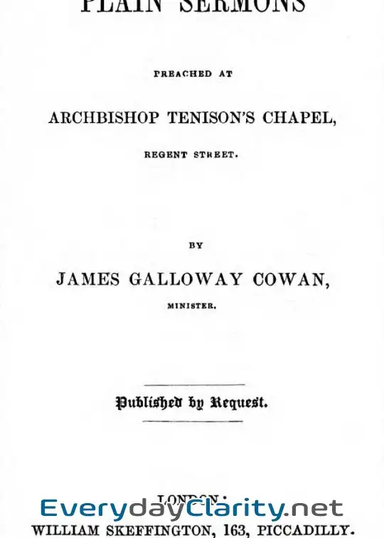 Book cover: Plain Sermons, Preached At Archbishop Tenison’s Chapel, Regent Street