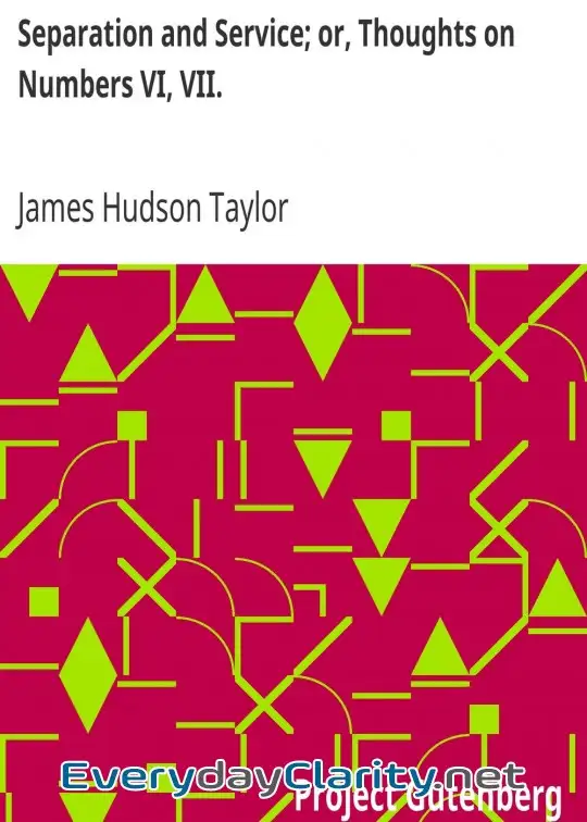 Book cover: Separation And Service; Or, Thoughts On Numbers Vi, Vii