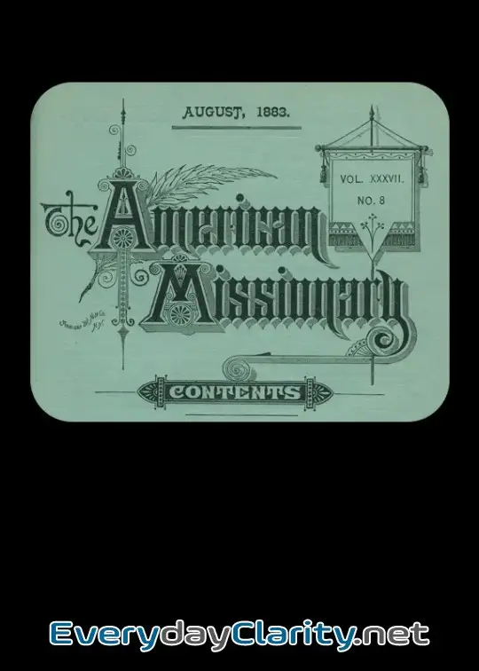 Book cover: The American Missionary — Volume 37, No. 8, August, 1883